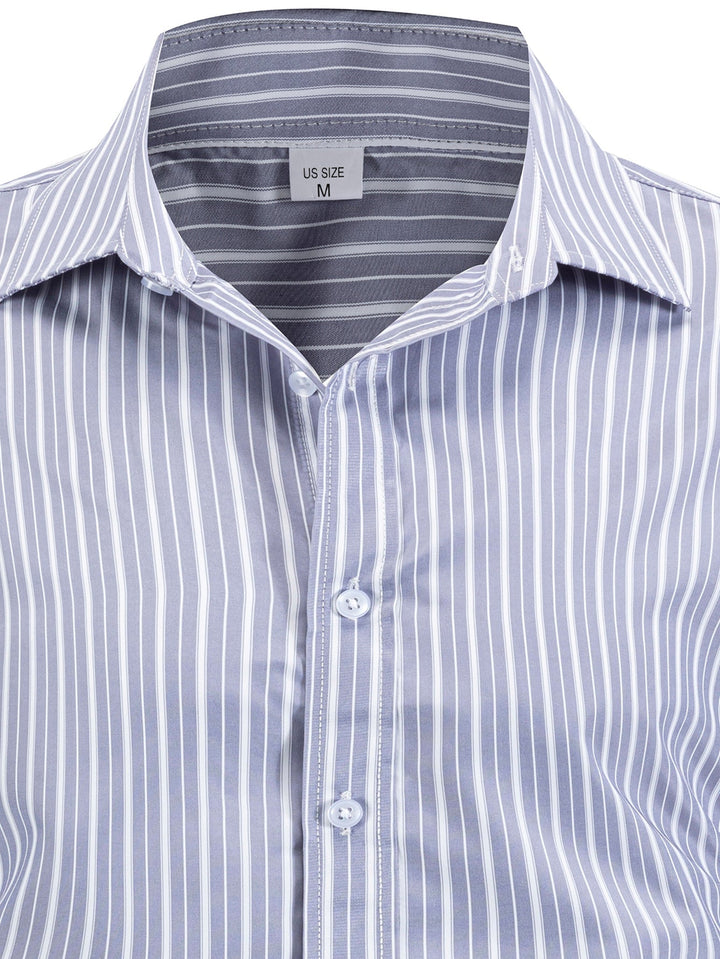 Chris | Long Sleeve Striped Button-Up Shirt