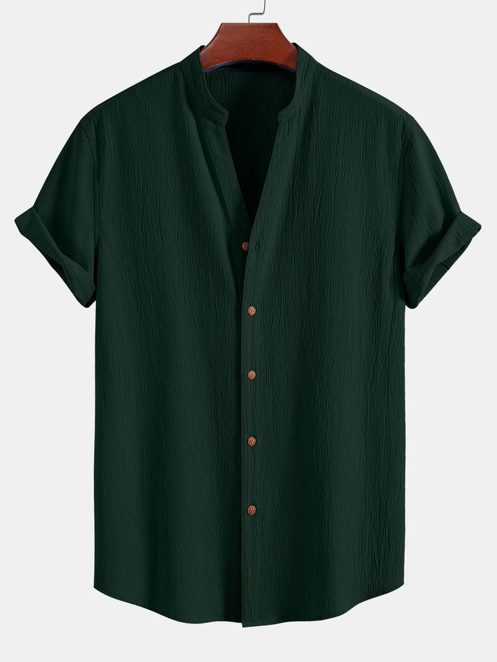 Jamal | Gerimpelde textuur<tc>rood</tc> V-hals shirt &amp; kreuk textuur<tc>rood</tc> Rechte broek
