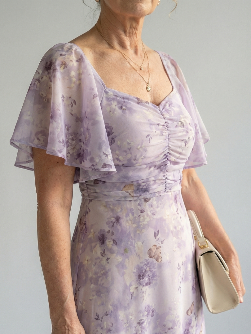 Vaelis | Midi Dress with Ruffled Sleeves