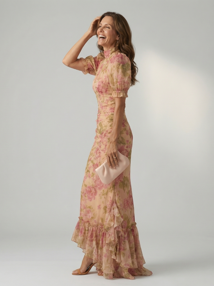 Vianne | Soft High Neck Maxi Dress