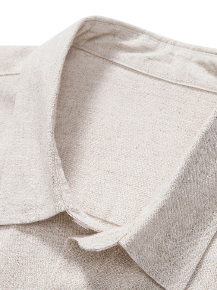 Luke | Linnen Rayon Mix Knopen Shirt & Rechte Pijpen Linnen Broek