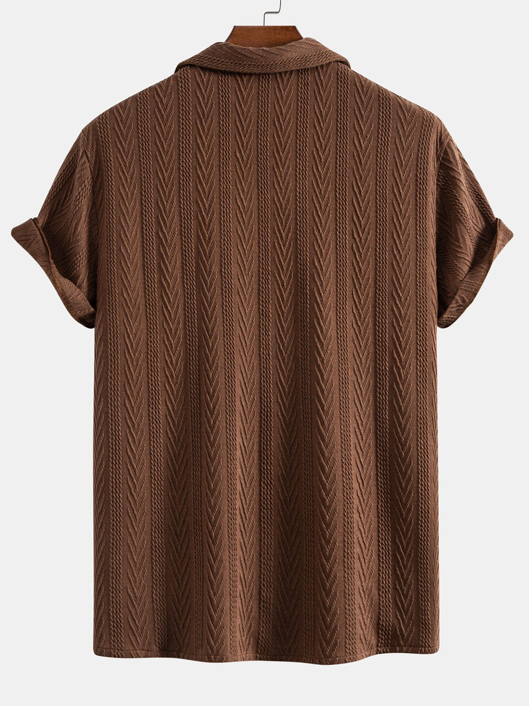 Donovan | Textuur Jacquard Cubaanse Shirt & Kreukel Textuur Rechte Pantalon