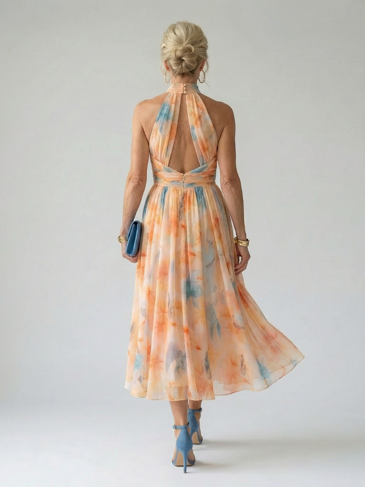 Elin | Soft Halter Neck Midi Dress