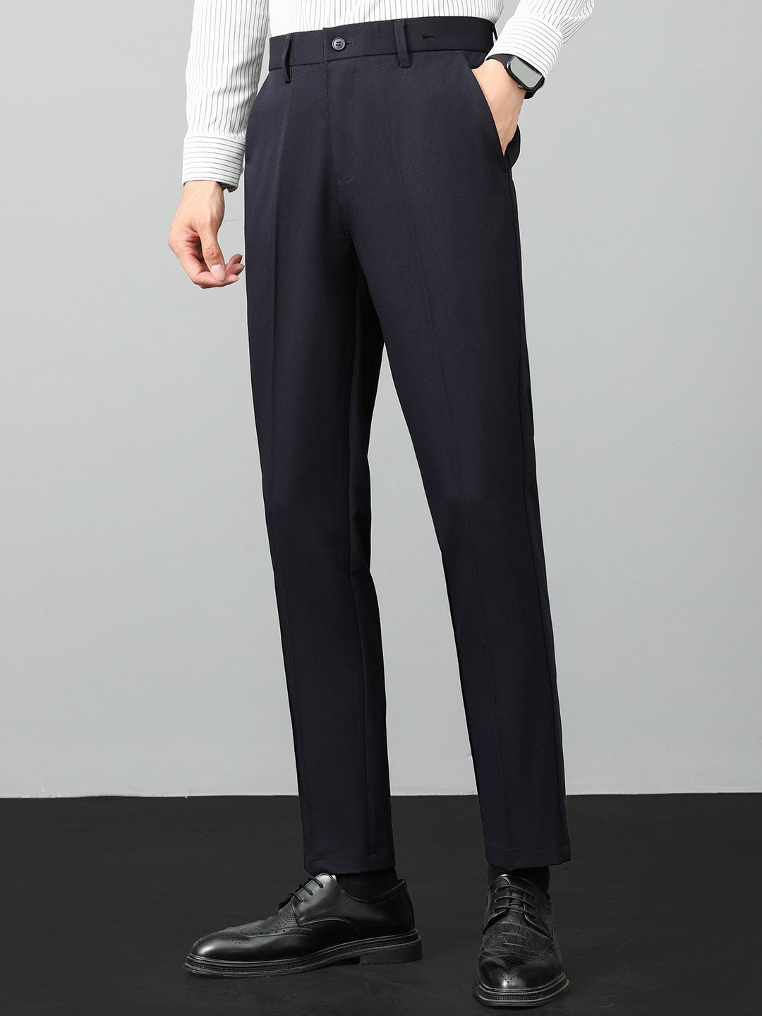 Bernard | Contrast Textured Knit Polo & Slim Fit Tapered Trousers