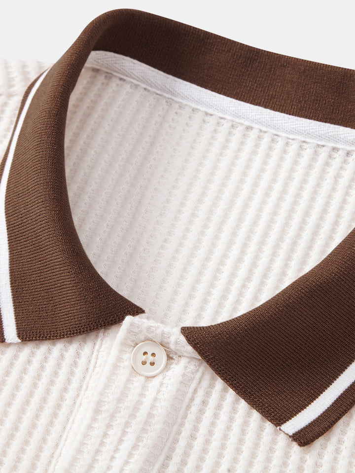 Vince | Contrast Stripe Trim Waffle Polo & Slim Fit Tapered Trousers