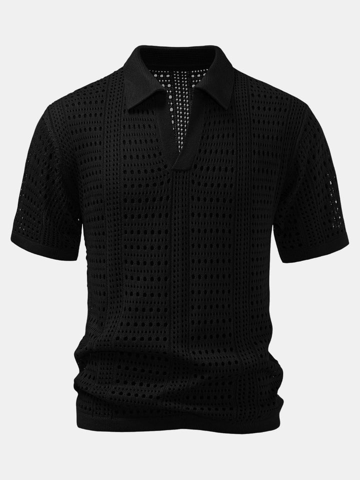 Usher | V-Neck Polo Shirt with Hook