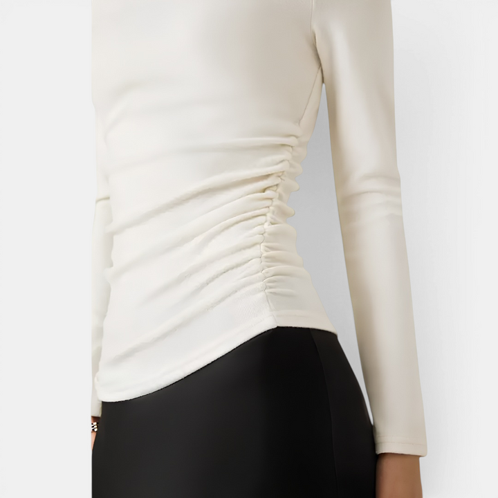 MARLENA™ | Thermal Ruched Mockneck Top