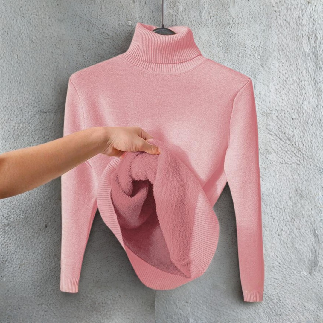 SCozy Plain Turtle Neck Long Sleeve Sweater