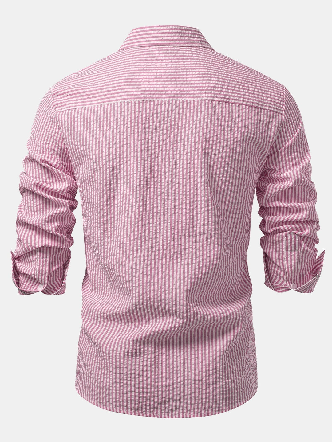 Tim | Striped Button-Up Seersucker Shirt