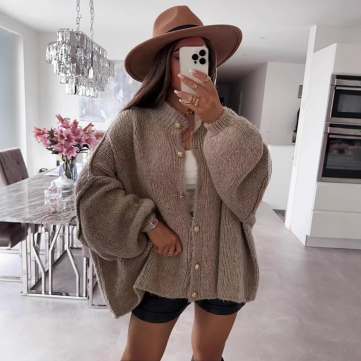VANDANA™ | Classic Button-Down Long Sleeve Cardigan