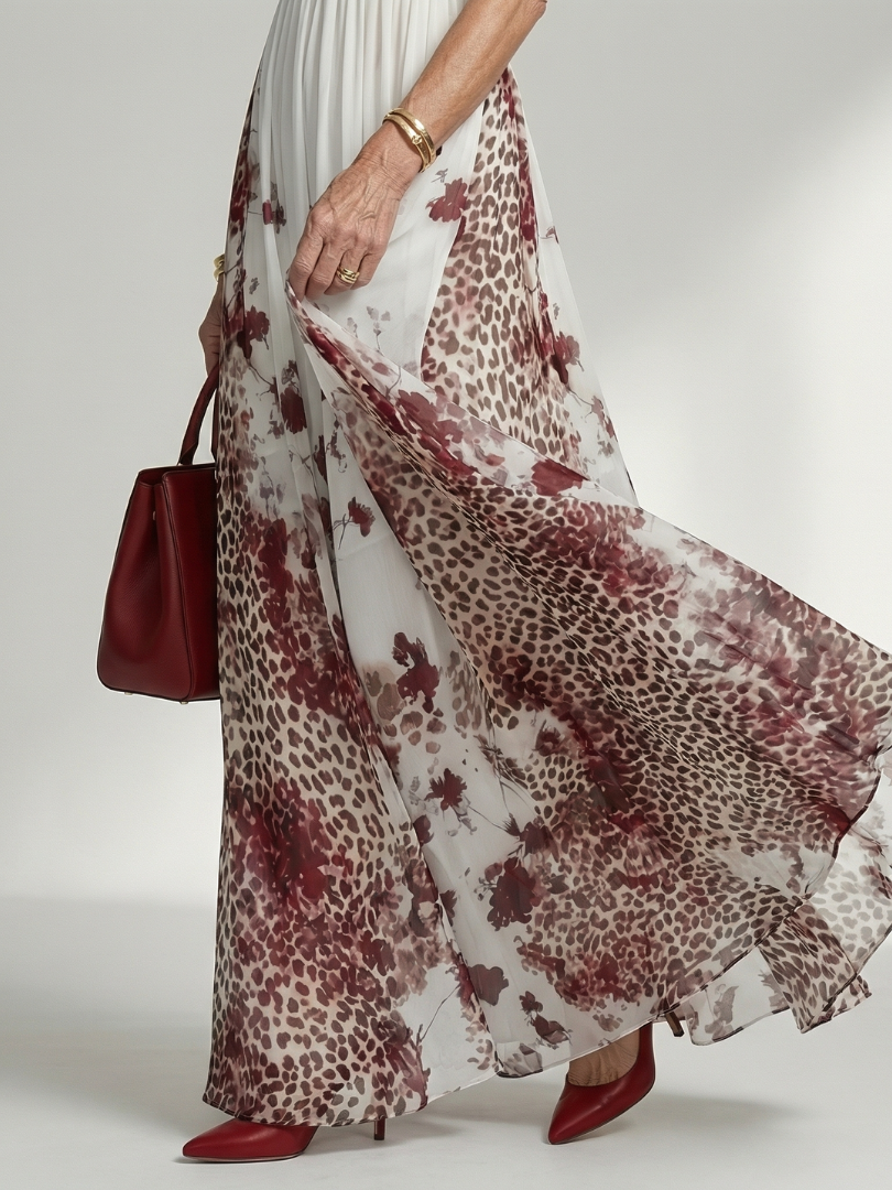 Orlune | White Pleated Maxi Dress