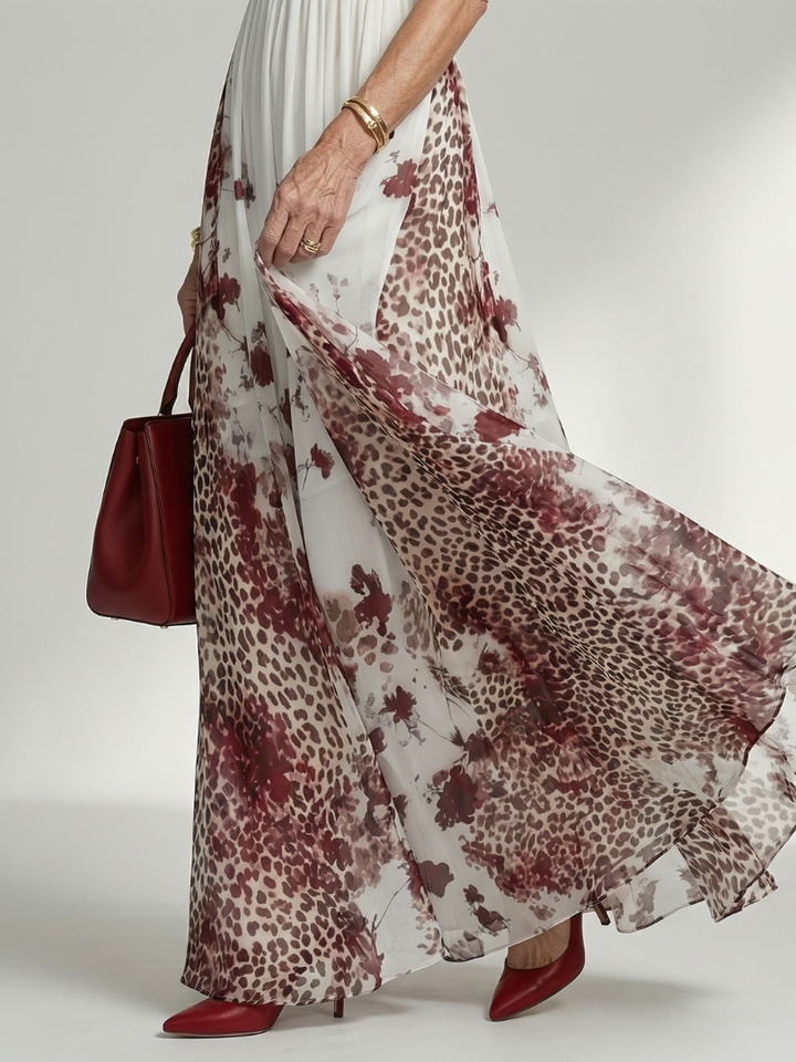 Orlune | White Pleated Maxi Dress