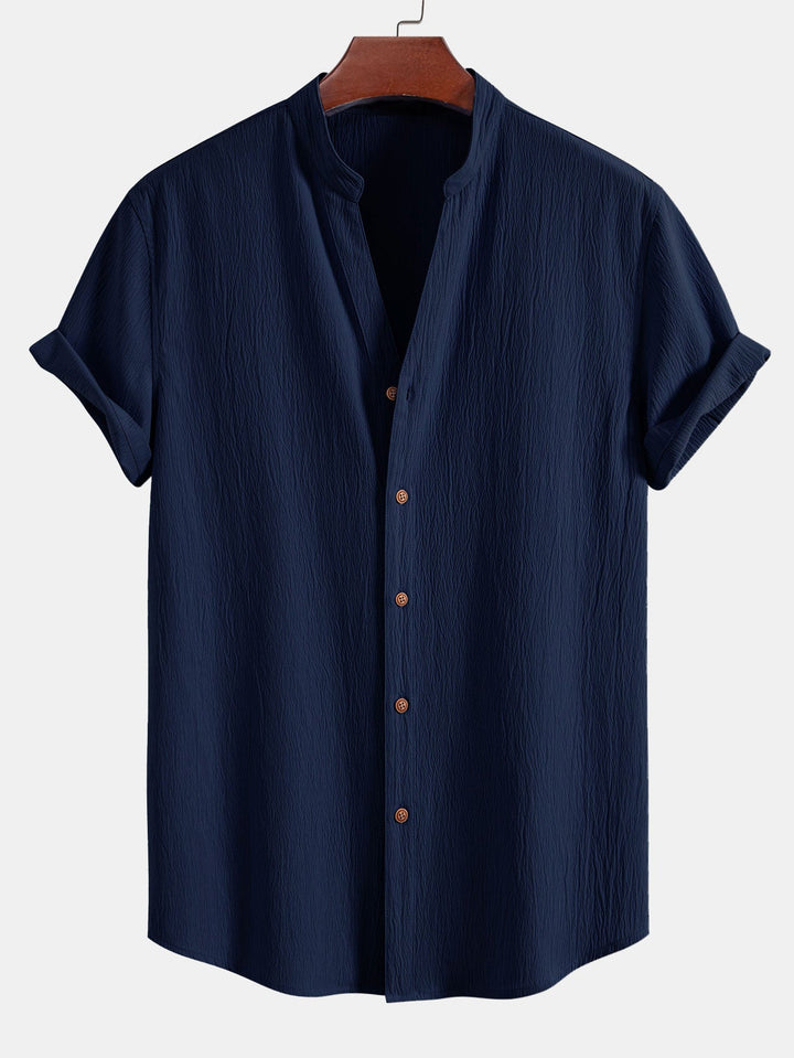 Jamal | Gerimpelde textuur<tc>rood</tc> V-hals shirt &amp; kreuk textuur<tc>rood</tc> Rechte broek