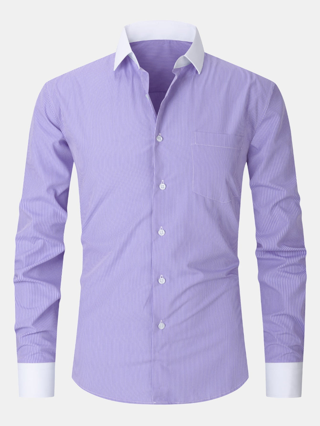 Sunny | Dress Shirt with Striped Contrast Collar