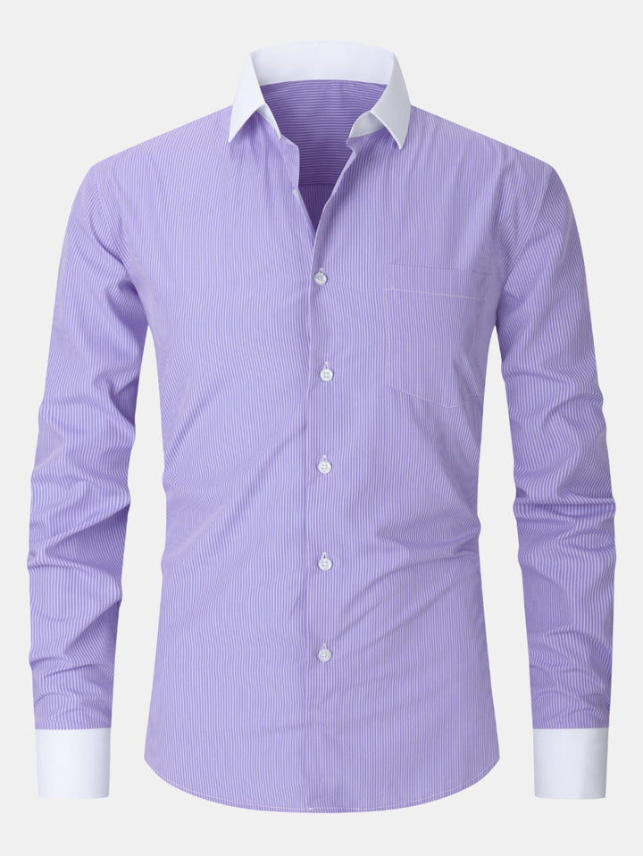 Sunny | Dress Shirt with Striped Contrast Collar