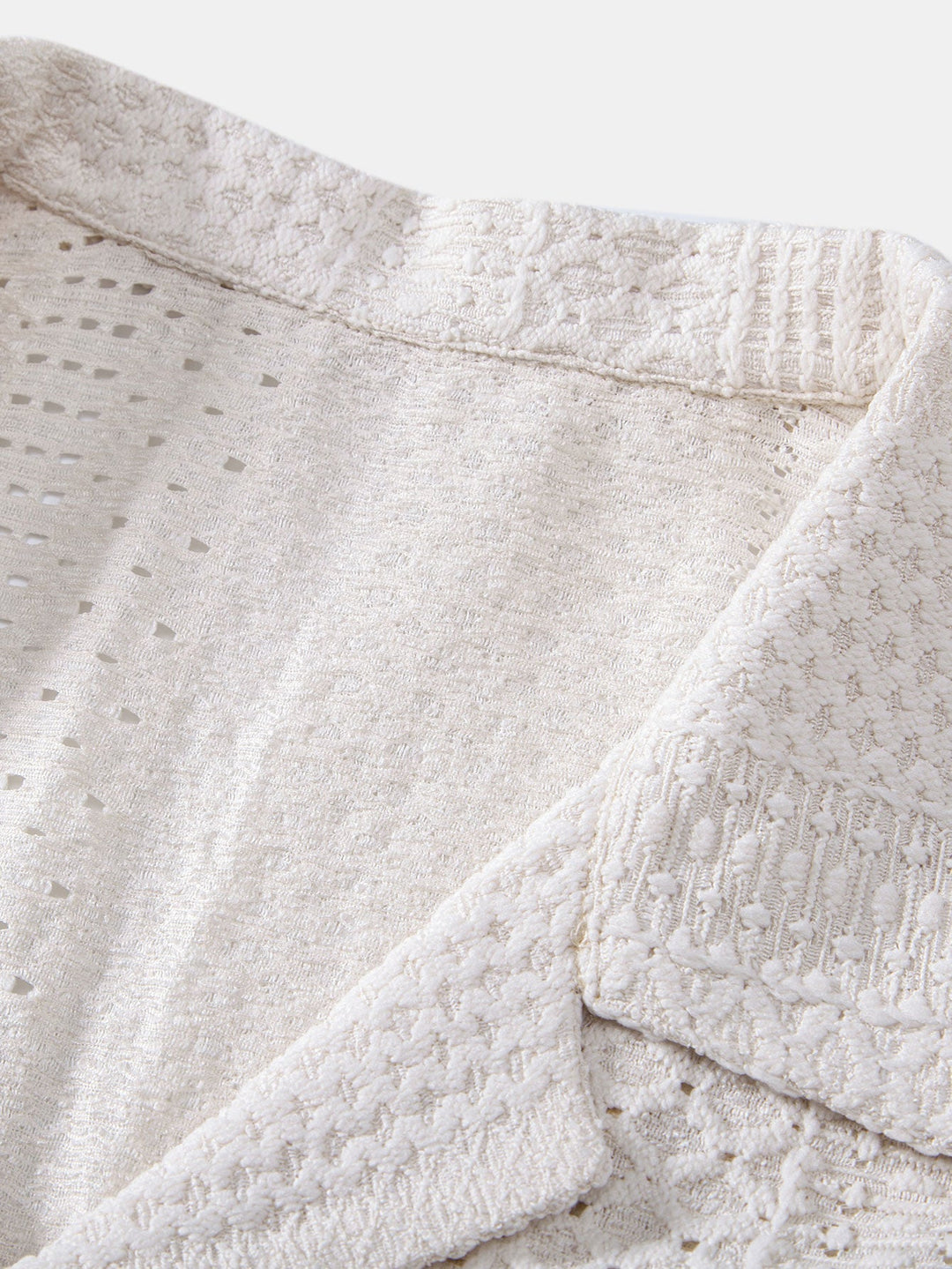 Trai | Geometric Jacquard Cuban Collar Shirt & Straight Leg Linen Pants