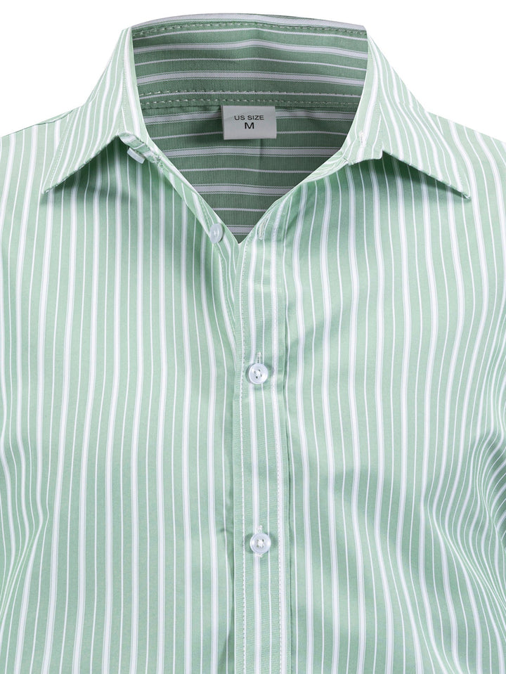Chris | Long Sleeve Striped Button-Up Shirt