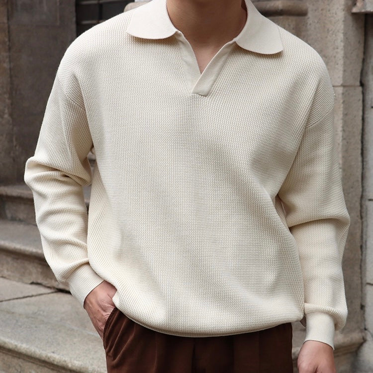 Marcus | Long-Sleeve Relaxed Fit Knit Pullover Top
