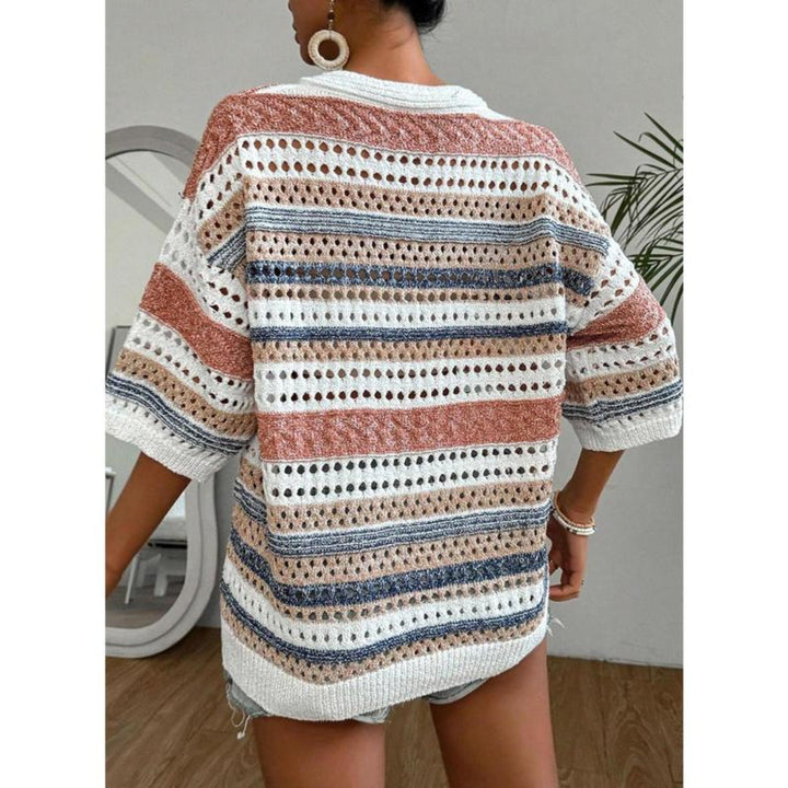 KELISE™ | Casual Striped Crochet V-Neck Summer Top