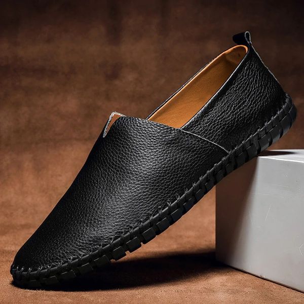 Chris | Grained Leather Loafers