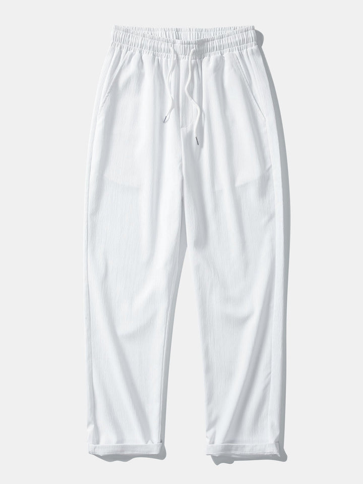 Matt | Geometry Rhombus Jacquard Button Up Shirt & Crinkle Textured Straight Leg Pants