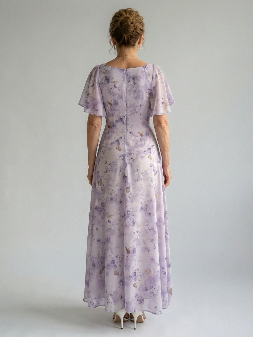 Vaelis | Midi Dress with Ruffled Sleeves