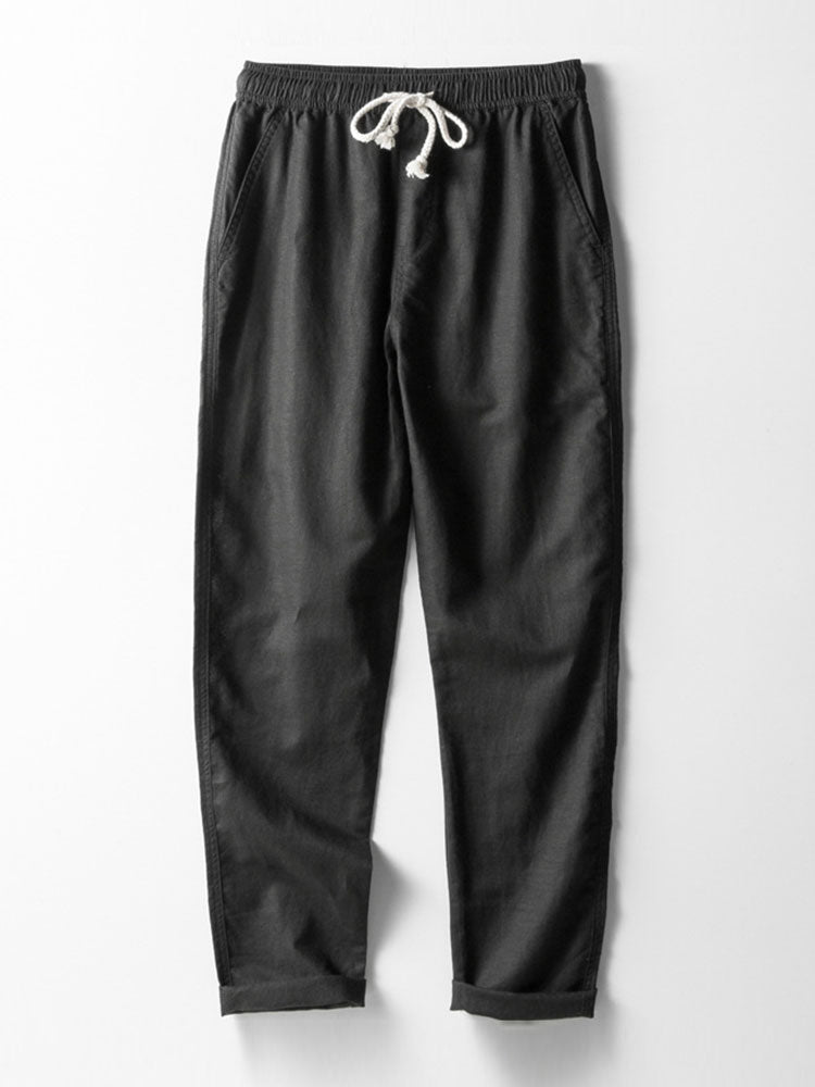 Luke | Linnen Rayon Mix Knopen Shirt & Rechte Pijpen Linnen Broek
