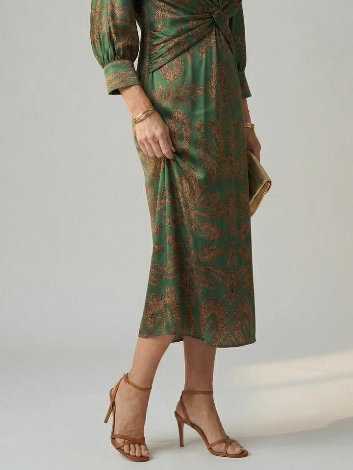 Moon | Natural Midi Wrap Dress