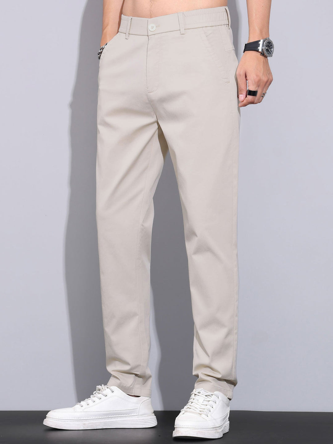 Bob | Twist Knit Polo & Elastic Waist Straight Leg Trousers