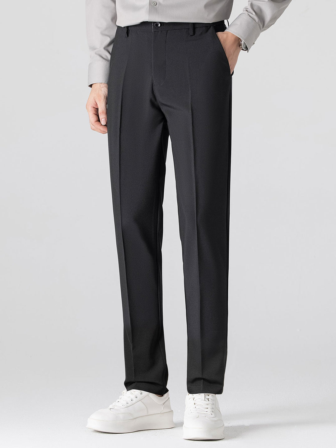 Ron | Contrast Trim Stripe Johnny Collar Polo & Slim Fit Tapered Trousers