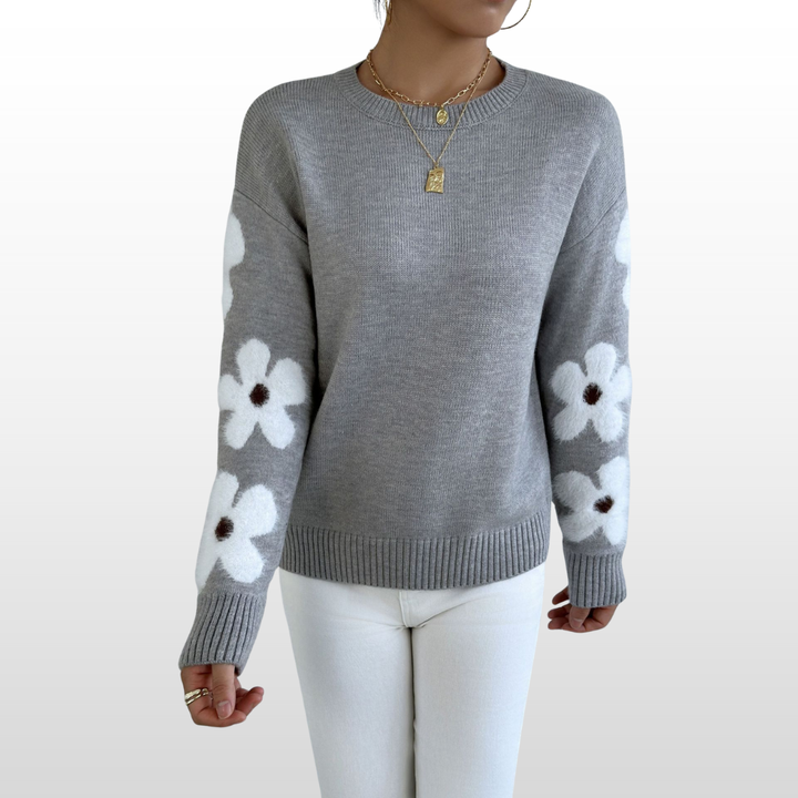 ZOEY™ | Round Neck Floral Pattern Sweater for Fall/Winter