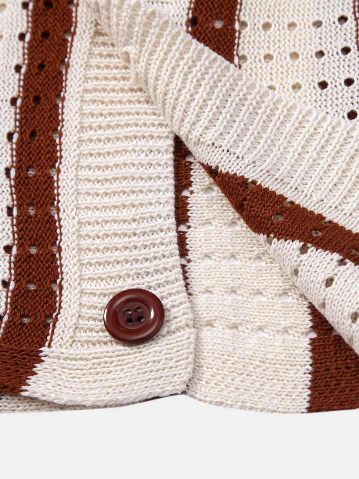 Tony | Striped Eyelet Knit Shirt