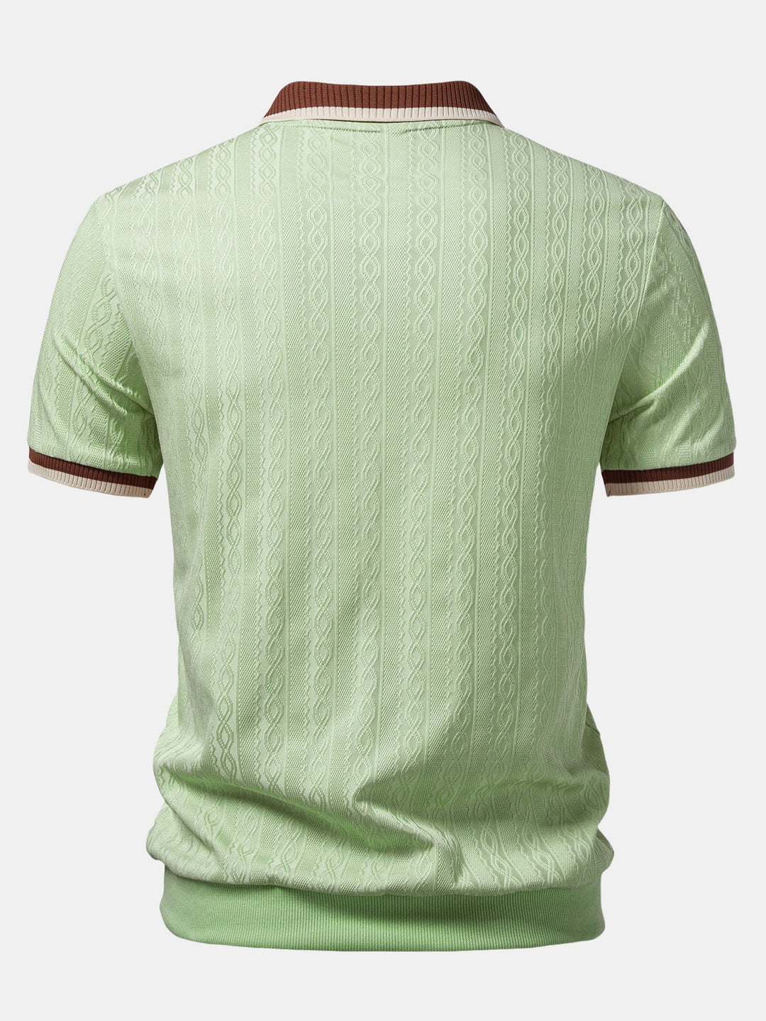 Max | Contrast Trim Textured Zipper Knit Polo & Slim Fit Tapered Trousers