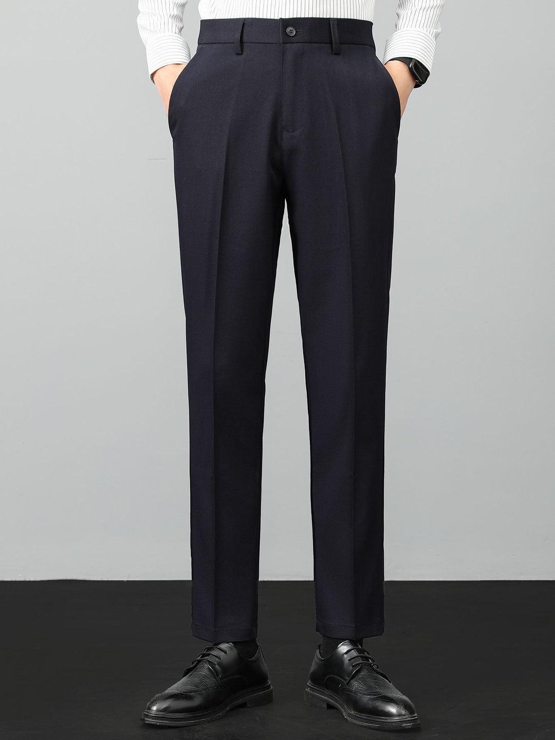 Bernard | Contrast Textured Knit Polo & Slim Fit Tapered Trousers