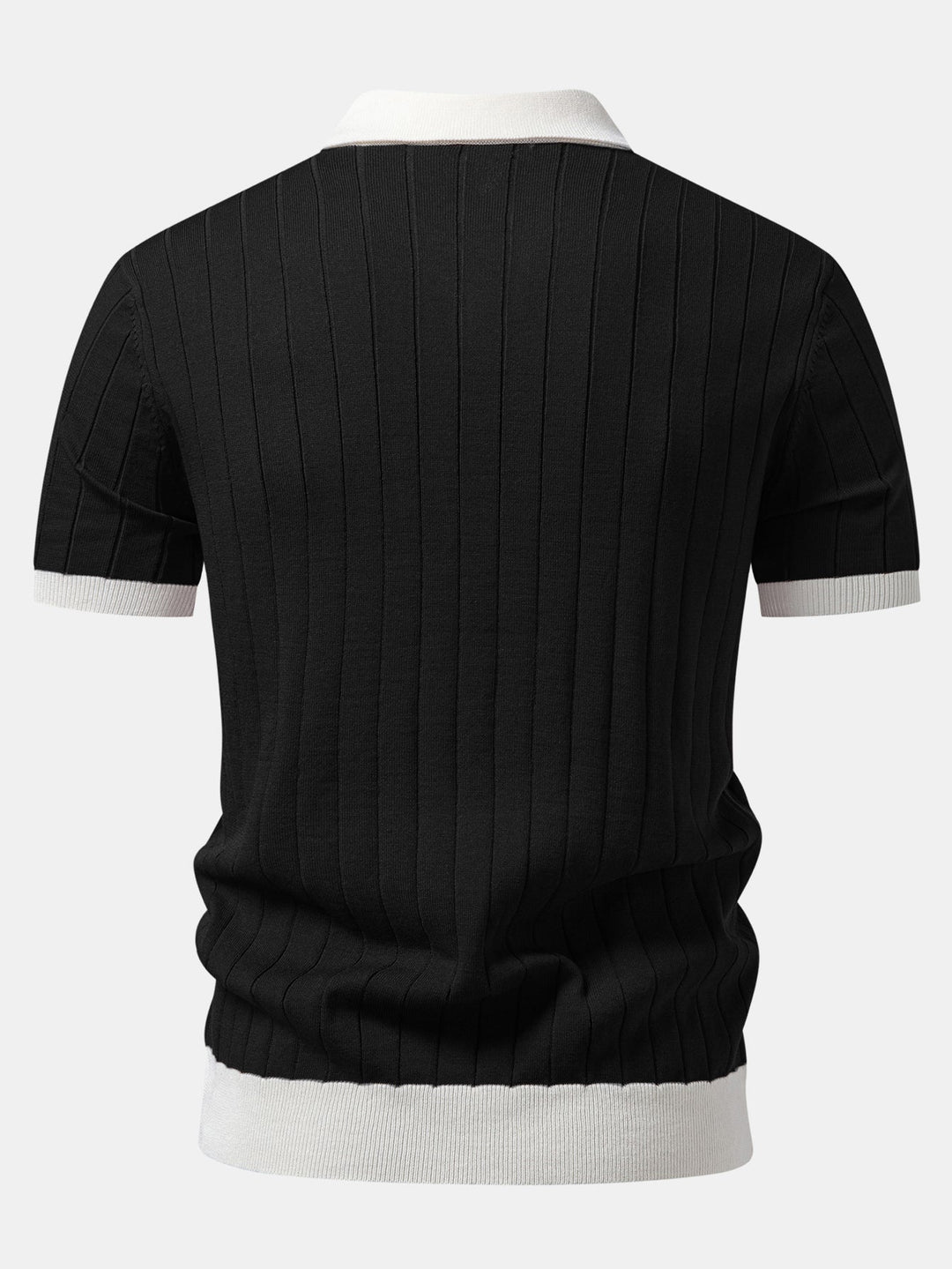 Ron | Contrast Trim Stripe Johnny Collar Polo & Slim Fit Tapered Trousers
