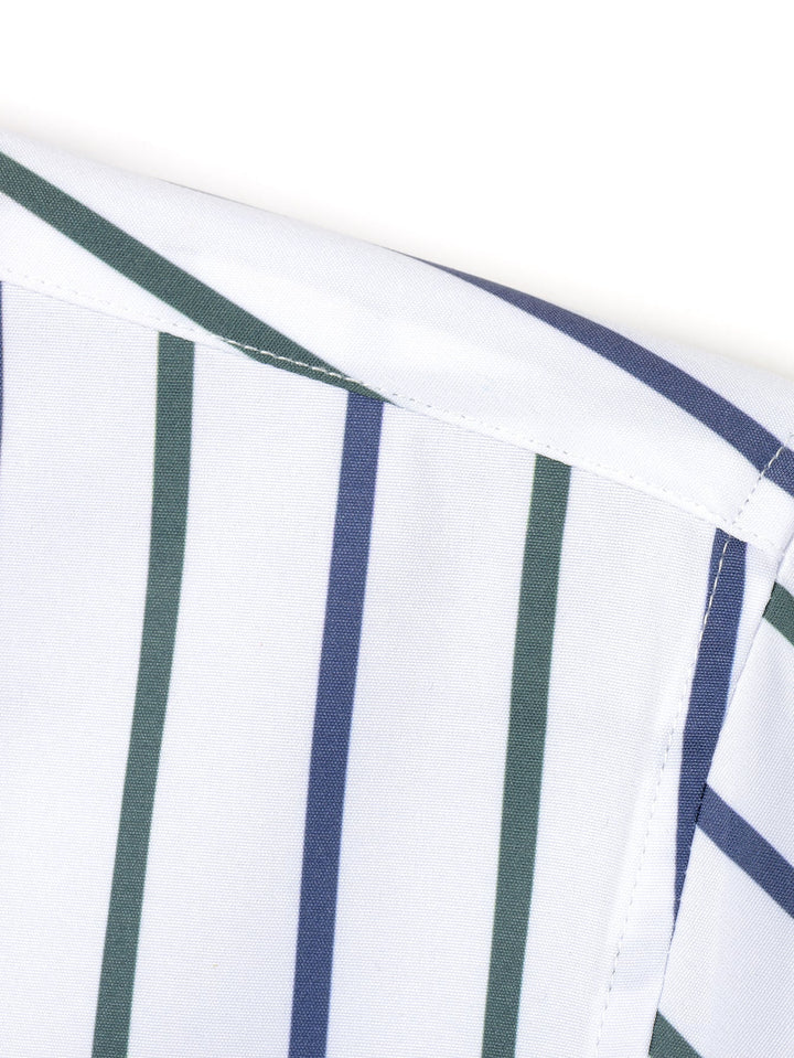 Eric | Long Sleeve Striped Button-Up Shirt