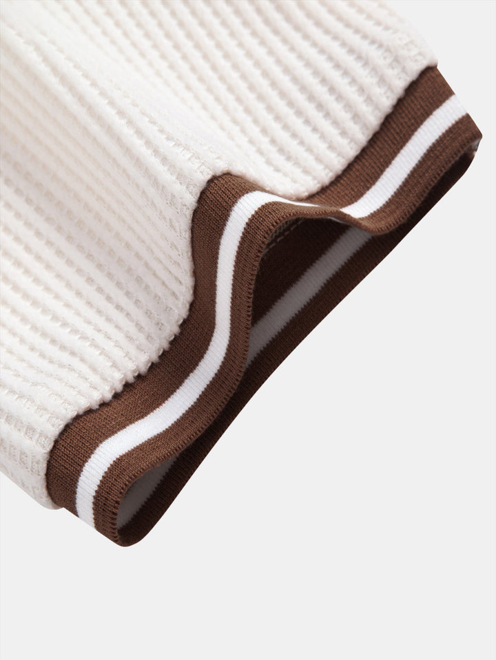 Vince | Contrast Stripe Trim Waffle Polo & Slim Fit Tapered Trousers