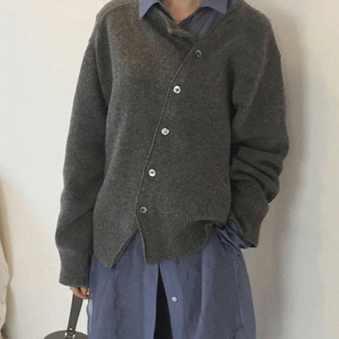 ALYCIA™ | Asymmetric Button Cardigan