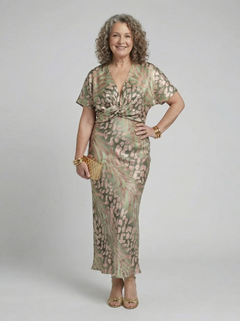 Coralie | Midi Dress with Abstract Print