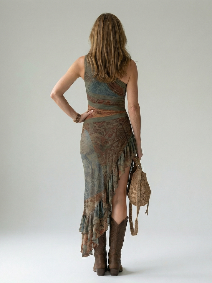 Zalia | Silent Draped Midi Dress