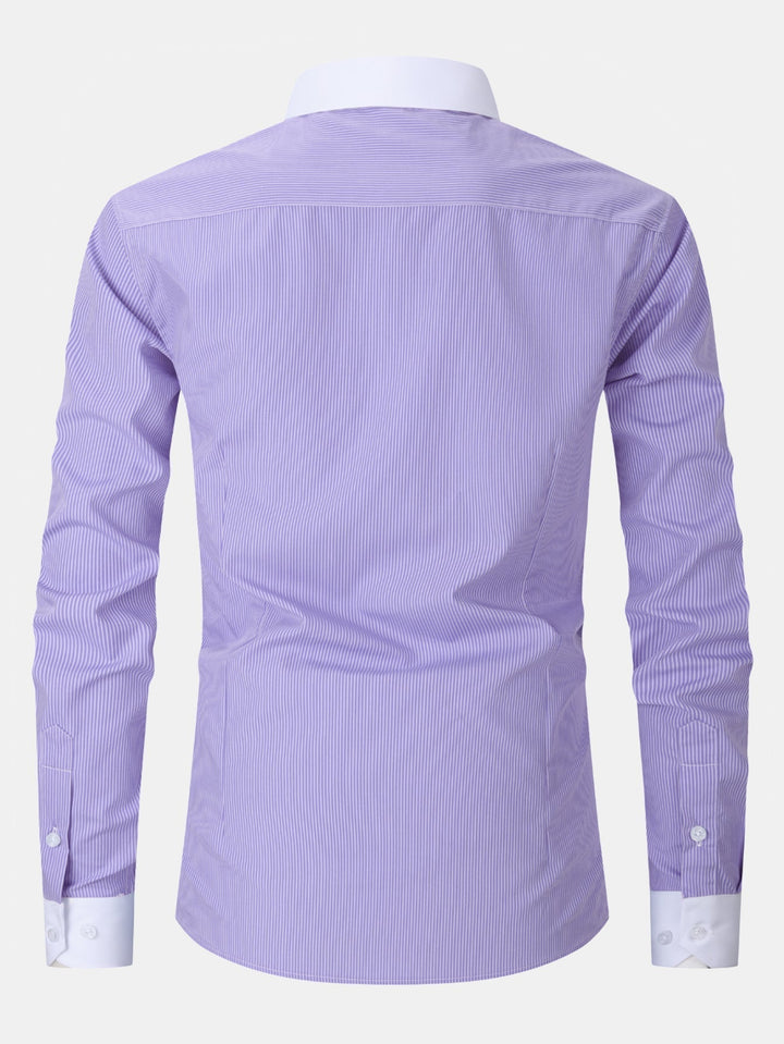 Sunny | Dress Shirt with Striped Contrast Collar