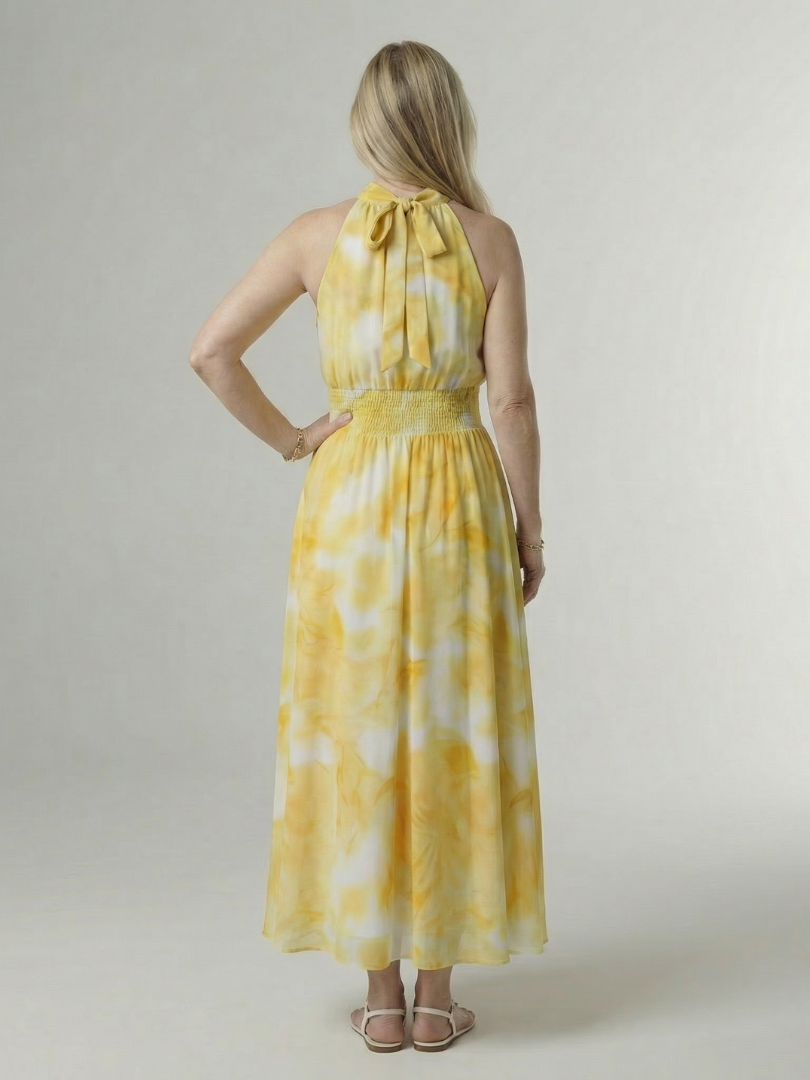Sylin | Midi Dress with Gathered Halter Neck