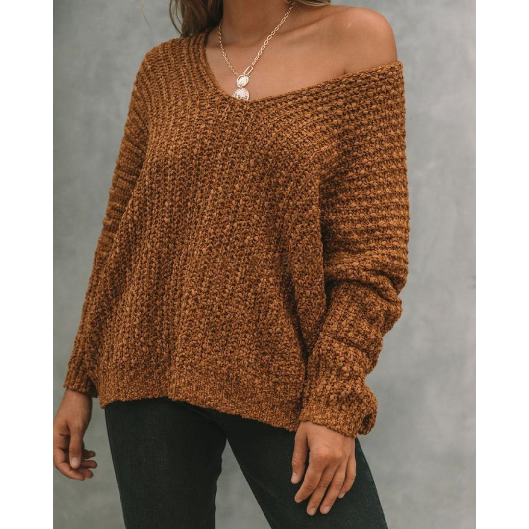 SOLEDAD™ | Comfy Drop Shoulder Long Sleeve Sweater