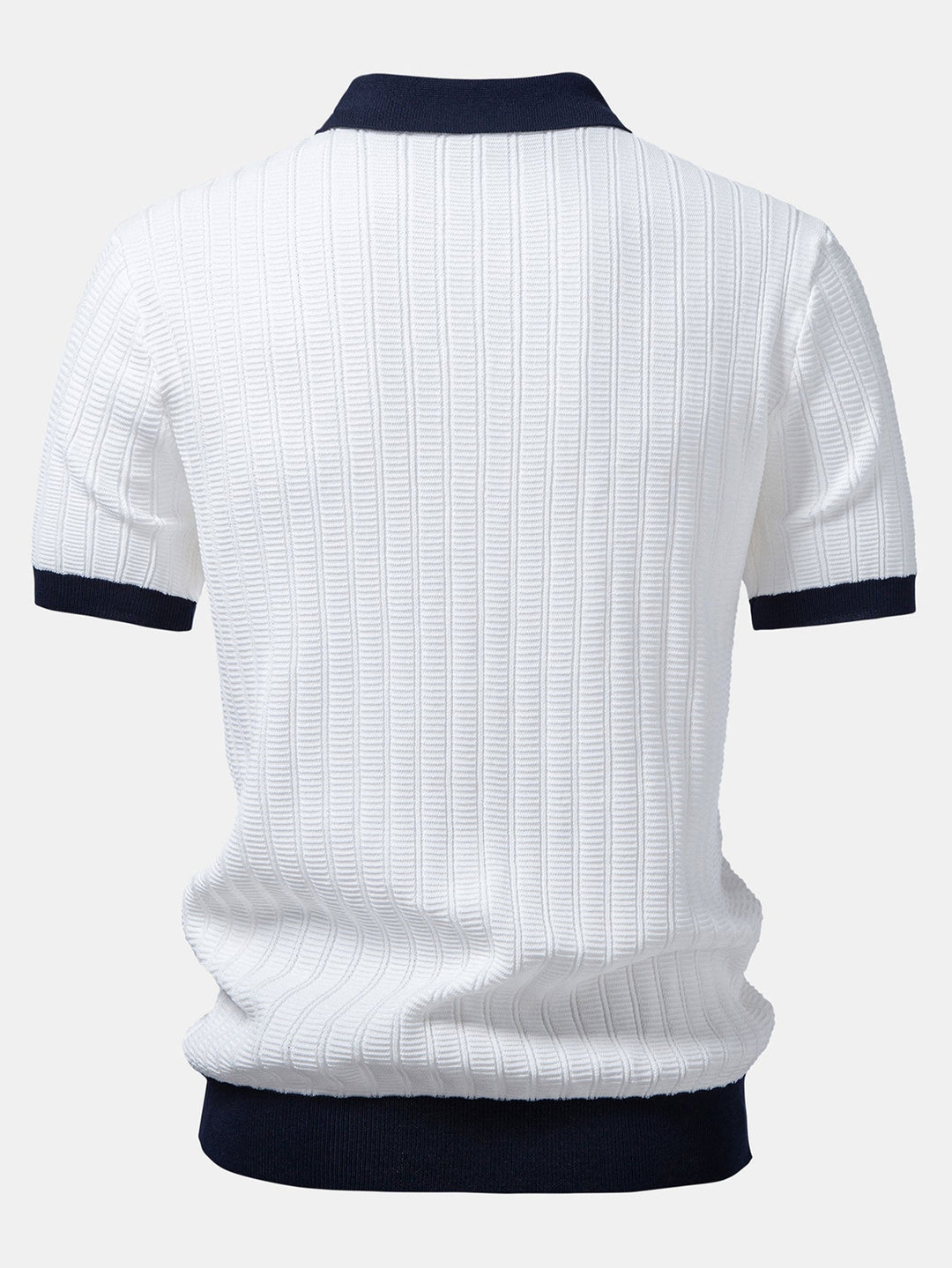 Alec | Contrast Textured Johnny Collar Polo & Slim Fit Tapered Trousers