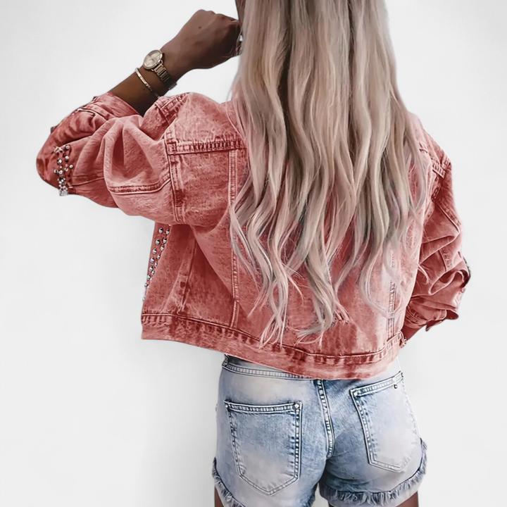 DECKER™ – Studded Lapel Rivet Denim Jacket
