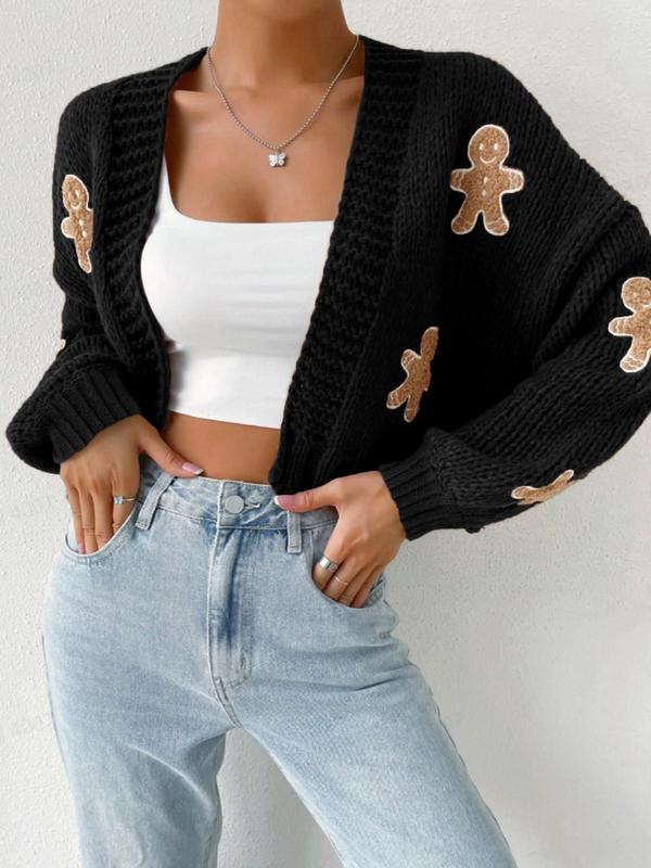 HEIDI™ | Open Front Knit Cardigan with Cartoon Print for Cozy Outfits