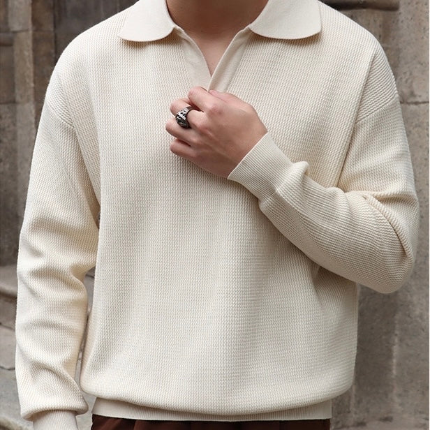 Marcus | Long-Sleeve Relaxed Fit Knit Pullover Top