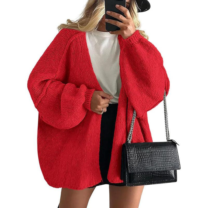 VERONIKA™ | Oversized Fit Lantern Sleeve Autumn Knit Cardigan