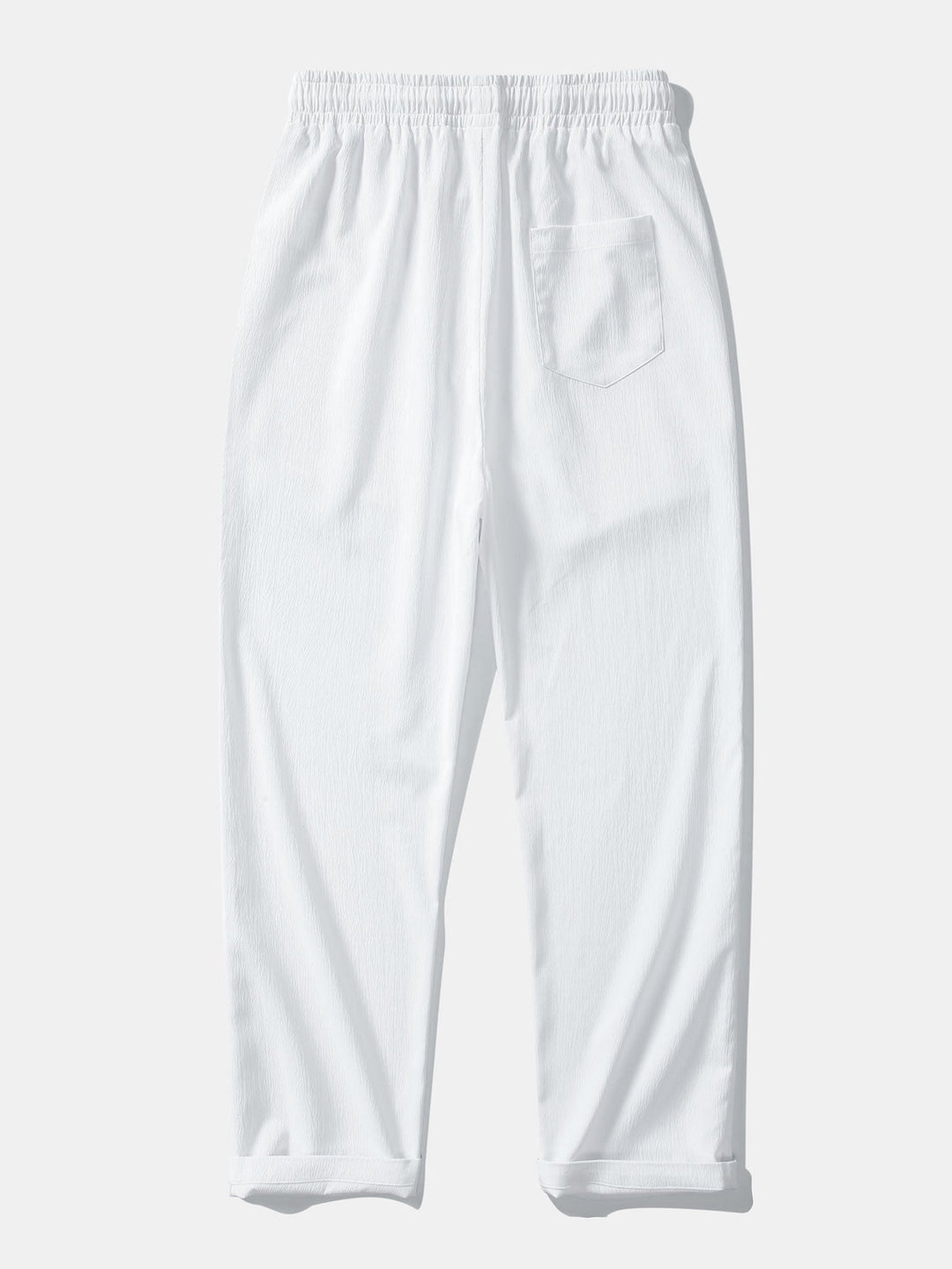 Calix | Geometric Jacquard Open Knit Polo & Crinkle Textured Straight Leg Pants