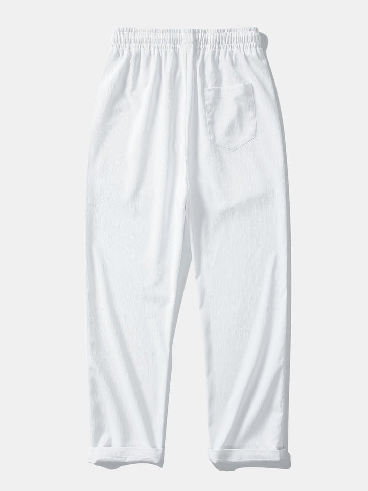 Jamal | Gerimpelde textuur<tc>rood</tc> V-hals shirt &amp; kreuk textuur<tc>rood</tc> Rechte broek